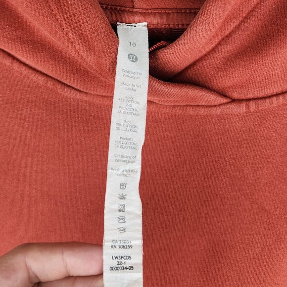 Lululemon Loungeful Hoodie Sweatshirt in Red Rock sz 10 - Picture 11 of 12